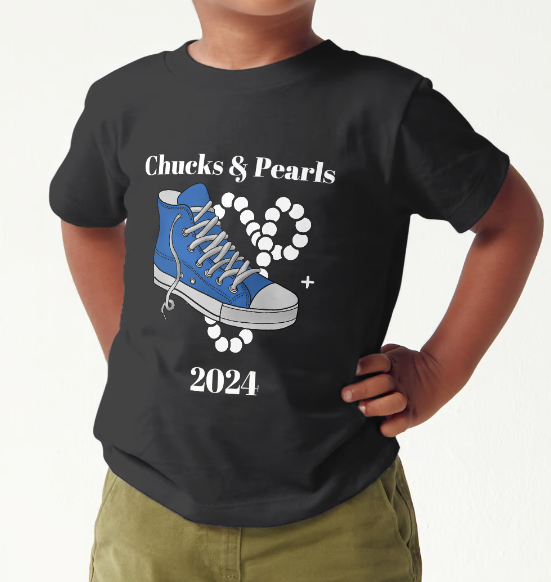 Toddler's Chucks & Pearls T-Shirts (2 Colors to Choose From)