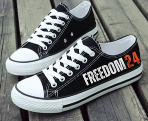 Women's Black and White FREEDOM 24 Canvas Shoes