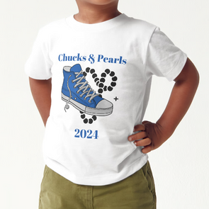 Toddler's Chucks & Pearls T-Shirts (2 Colors to Choose From)