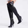 Thigh High Back Zipper Boots