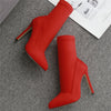 Red Silk Fetish Ankle Boots (4 Other Colors To Choose From)