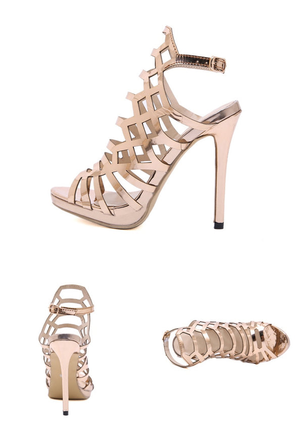 Champaign Open Toe Gladiator Strap Heels