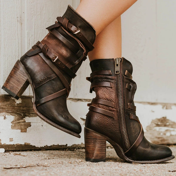 Cowboy Style Ankle Boots