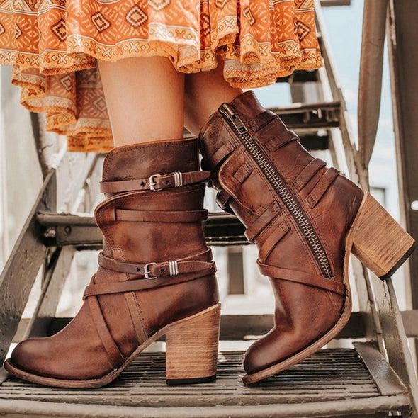 Cowboy Style Ankle Boots