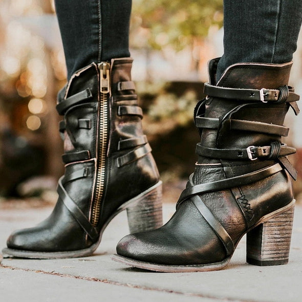 Cowboy Style Ankle Boots