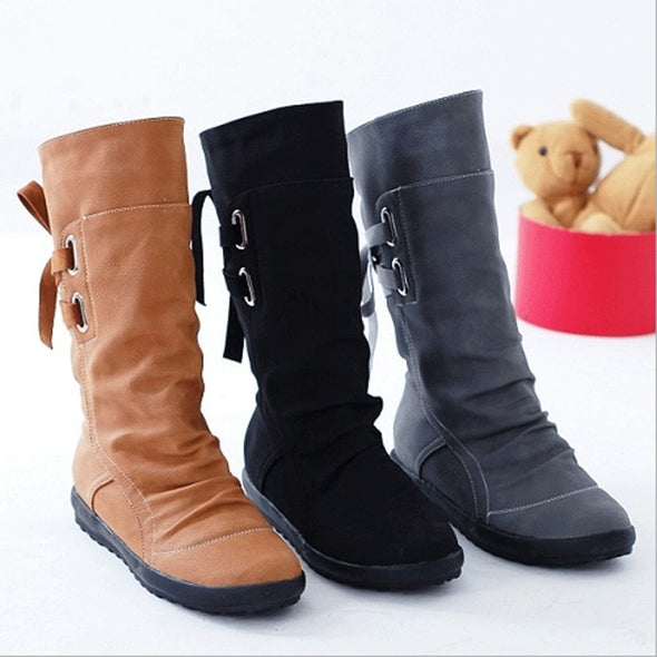 Mid-Calf Boots Lace-up Boots