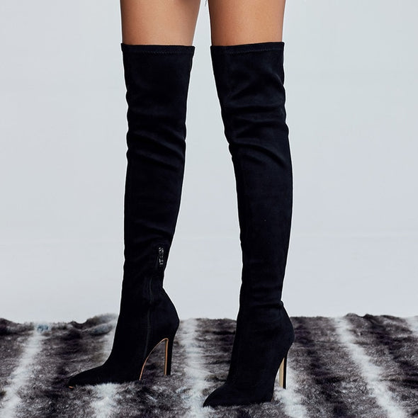 Over The Knee Snake Print Boots  ( Use code: PEACH for $15 off)