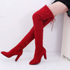 High-heeled warm women's boots