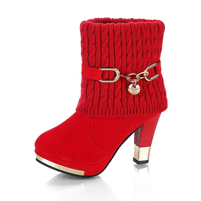 Mrs. Clause  Red Santa Helper Ankle Heels