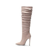 Pleated High Heel Boots