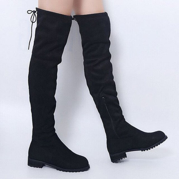 Top Seller -- Knee High Suede Flat Heel Boots (4 Styles To Choose From)