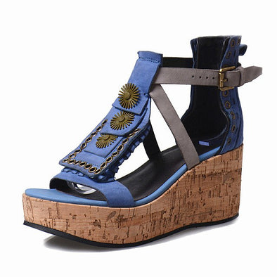 Tribal Beach Wedge Sandals (3 Colors To Choose From)