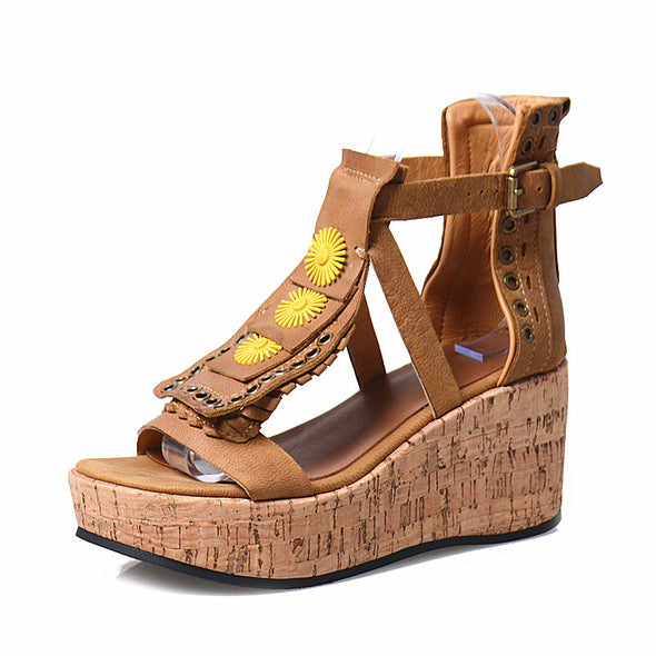 Tribal Beach Wedge Sandals (3 Colors To Choose From)