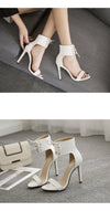 Open Toe High Heels w/Ankle Strap