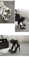 Open Toe High Heels w/Ankle Strap