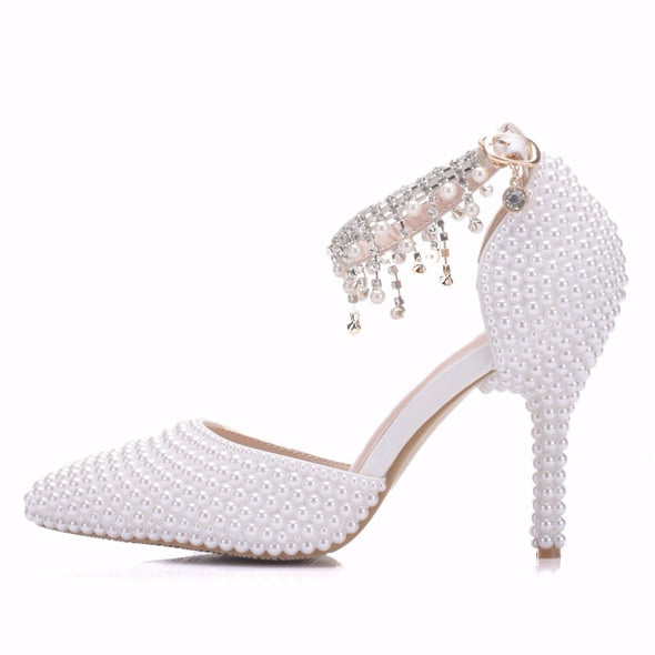 Chrystal Pearl Heels & Handbag Set