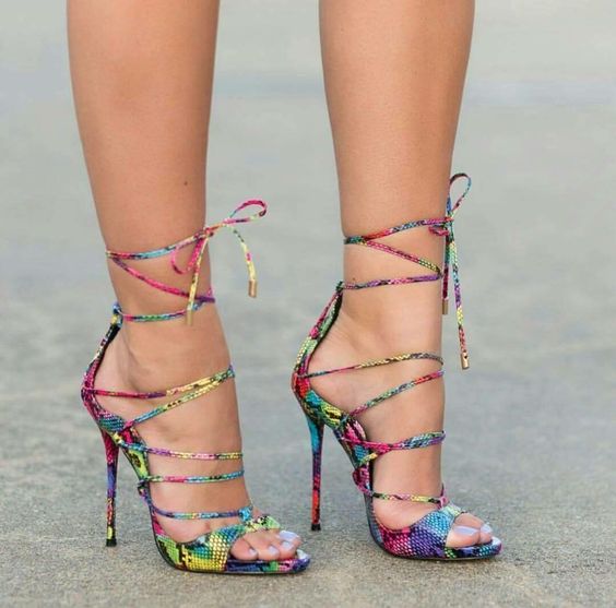 Rainbow Snakeskin Heels