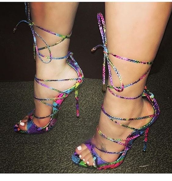 Rainbow Snakeskin Heels