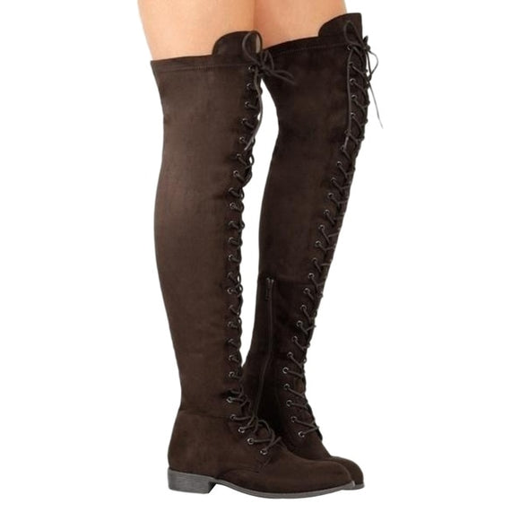 Top Seller -- Knee High Suede Flat Heel Boots (4 Styles To Choose From)