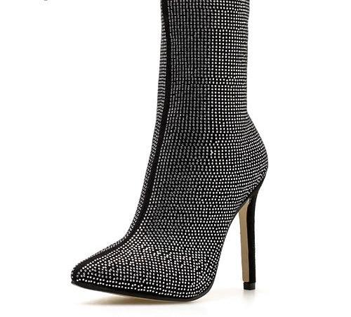 Rhinestone High Heel Boots (2 Styles To Choose From)