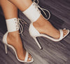 Open Toe High Heels w/Ankle Strap