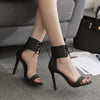 Open Toe High Heels w/Ankle Strap