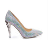 Diamond Studded Pumps w/Iron Flower Heels