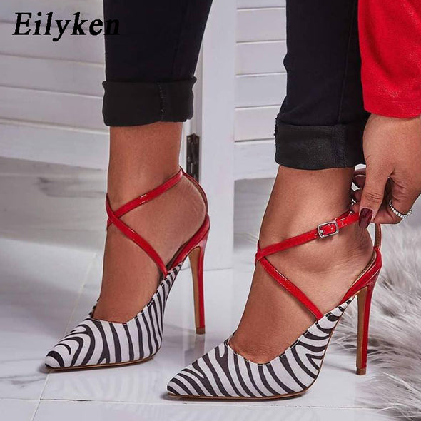 Red w/Zebra Print High Heel Party Style