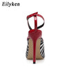 Red w/Zebra Print High Heel Party Style