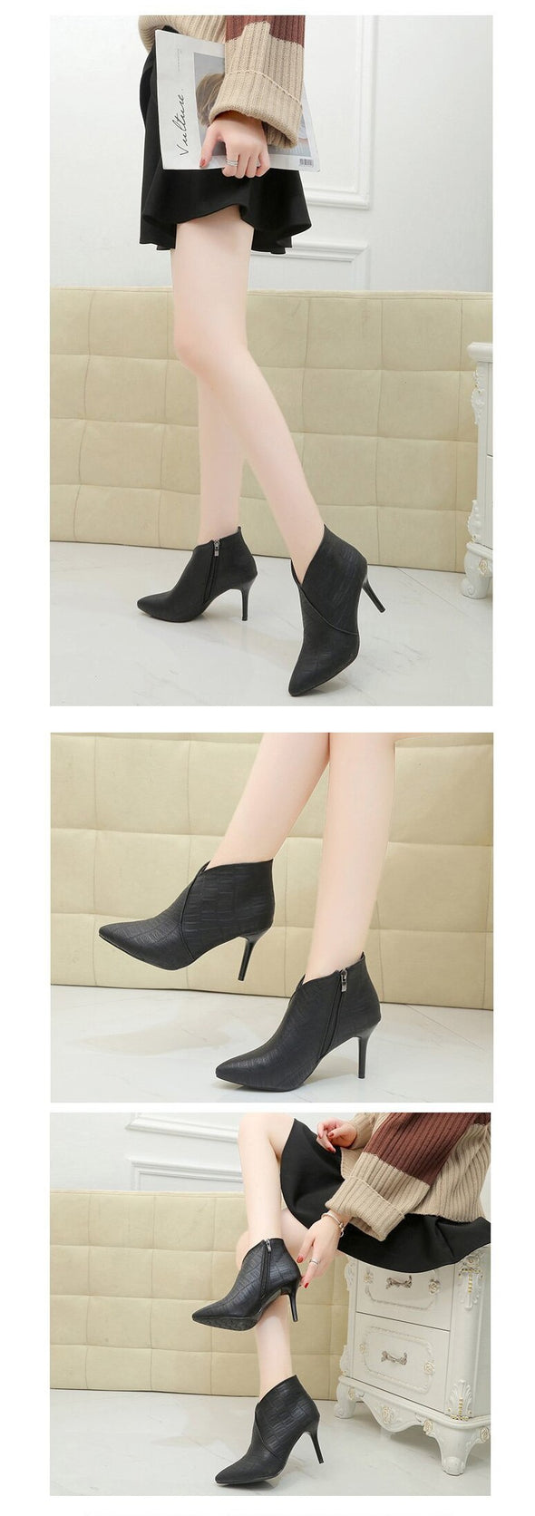 Waterproof High Heel Ankle Boots (2 Styles To Choose From)