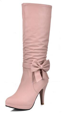 Bow Tie Spike Heel Boots