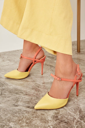 Yellow Pointed Toe Heels