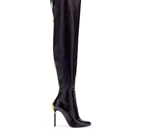 Thigh High Back Zipper Boots