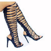 Summer Hot Gold Lace Knee High Heels (2 Styles To Choose From)