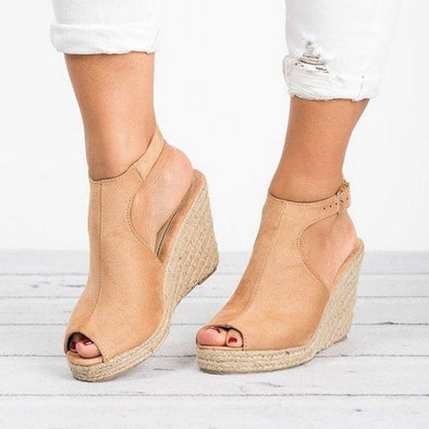 Suede Leather Summer Wedge Sandals (3 Colors To Choose From)