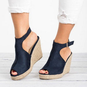 Suede Leather Summer Wedge Sandals (3 Colors To Choose From)