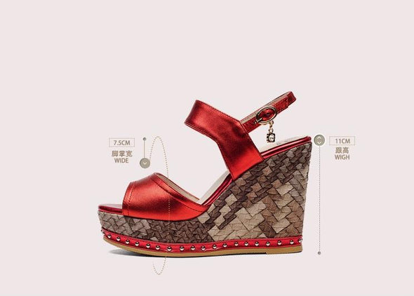 Luxury Leather Wedge Sandals (2 Styles To Choose From)