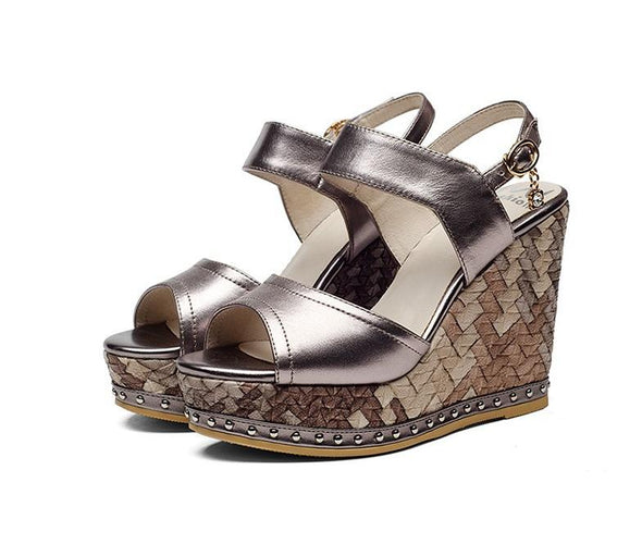 Luxury Leather Wedge Sandals (2 Styles To Choose From)