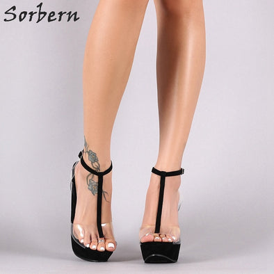 Transparent T-Strap High Heel Wedges (3 Styles To Choose From)