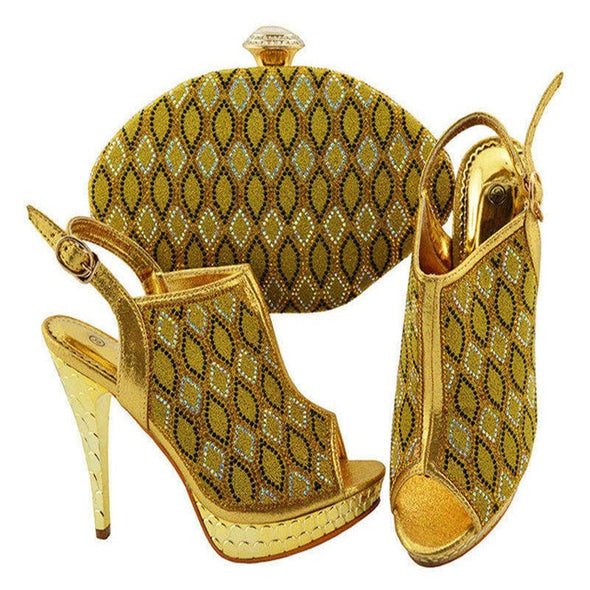 Summer Rhinestone Heels & Handbag Sets (4 Styles To Choose From)