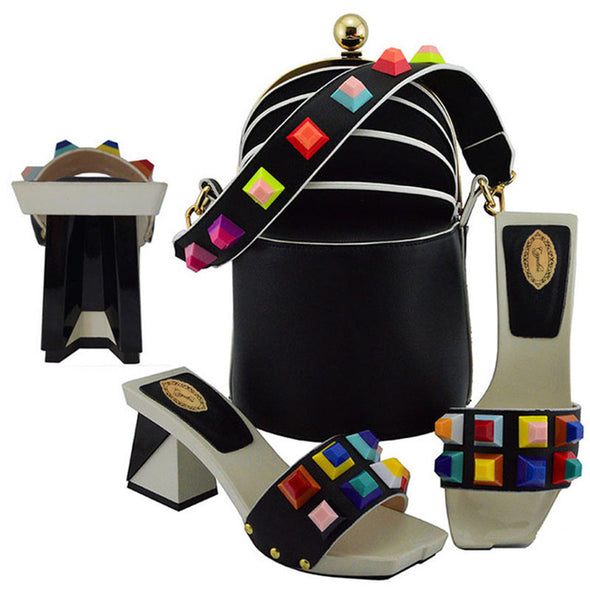 Italian Riveted Heels & Handbag Set (9 Styles To Choose From)