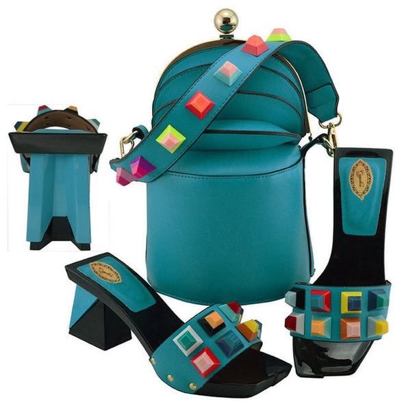 Italian Riveted Heels & Handbag Set (9 Styles To Choose From)