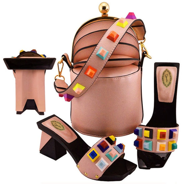 Italian Riveted Heels & Handbag Set (9 Styles To Choose From)