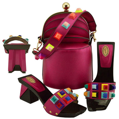 Italian Riveted Heels & Handbag Set (9 Styles To Choose From)