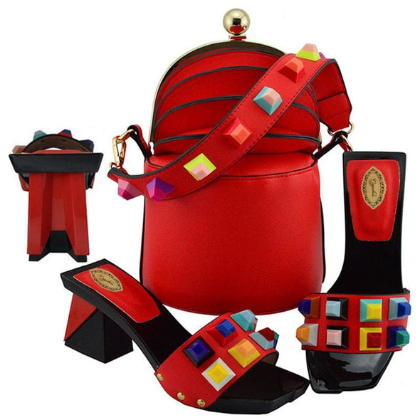 Italian Riveted Heels & Handbag Set (9 Styles To Choose From)