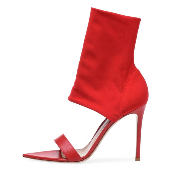 Red Ankle Stretch Heels