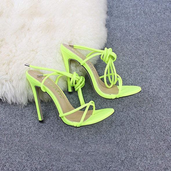 Candy Color Ankle Strap High Heels (4 Colors To Choose From)